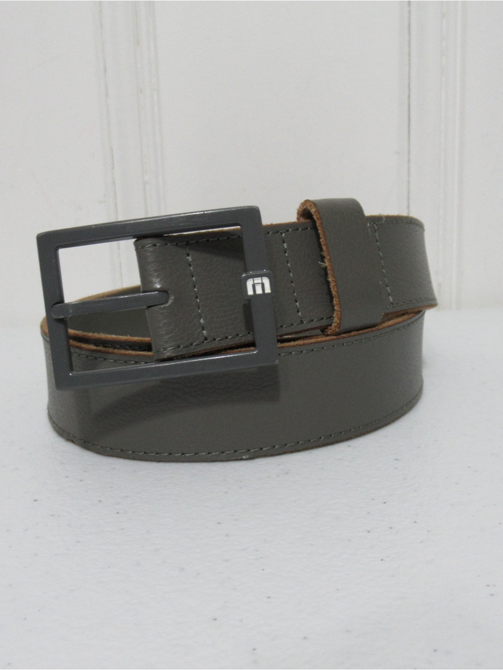 Travis Mathew Gray Leather Belt Size Large XL